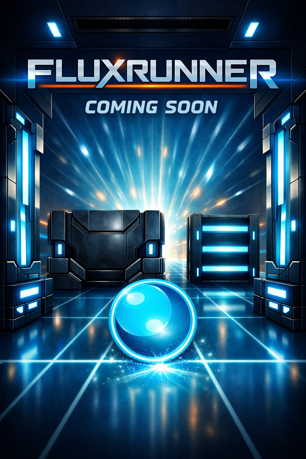 Flux Runner sci-fi game teaser announcing coming soon