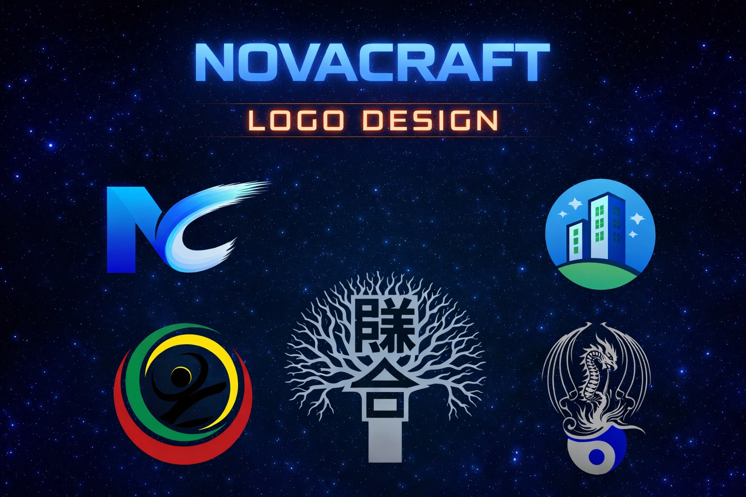 Novacraft logo design sample showing clean modern branding